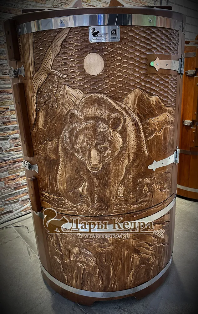 Кедровая бочка (фитобочка) «Бурый медведь»